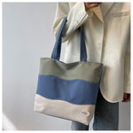 Contrast Canvas Shopping Bag