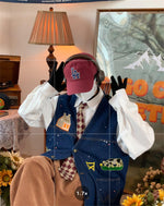 Cows Print Denim Vest