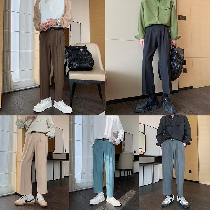 Cropped Loose Suit Pants