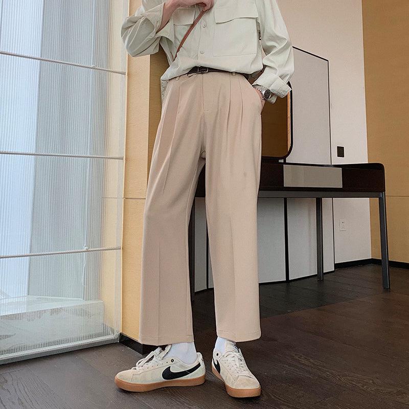 Cropped Loose Suit Pants