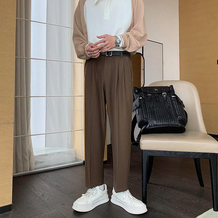Cropped Loose Suit Pants
