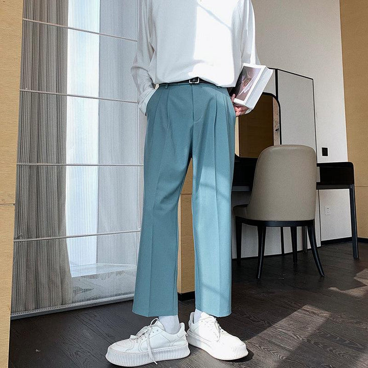 Cropped Loose Suit Pants