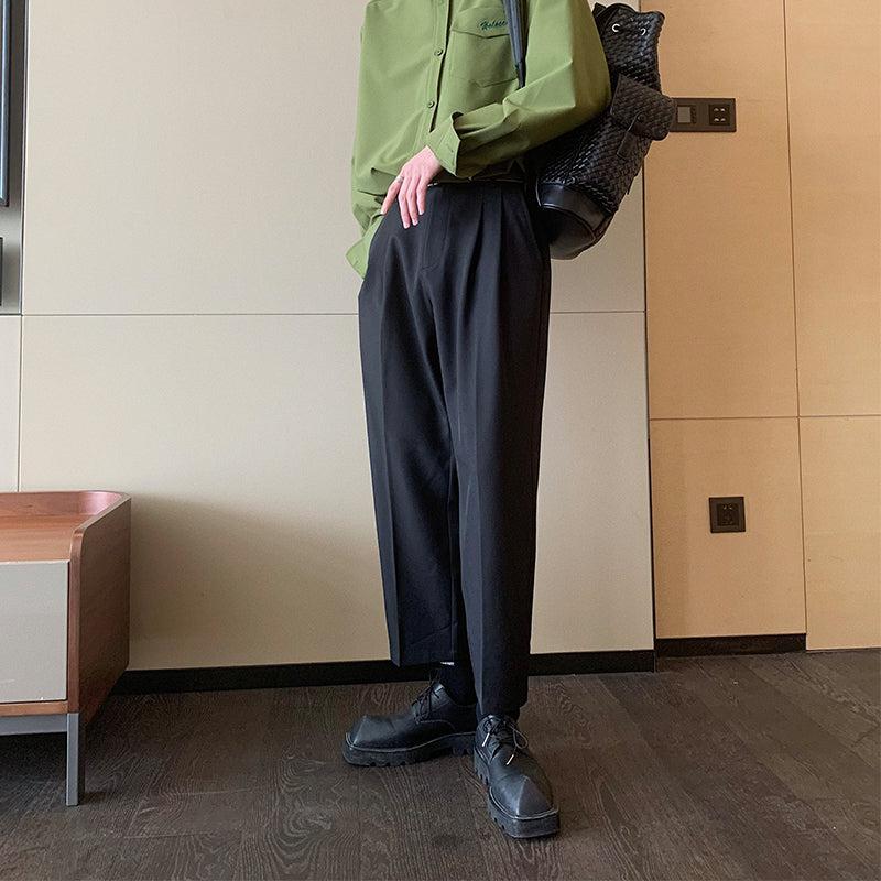Cropped Loose Suit Pants