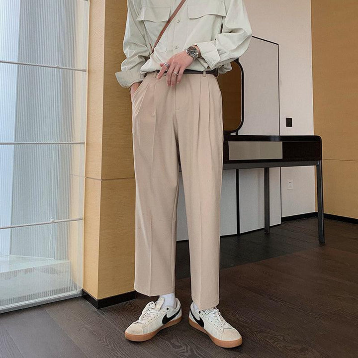 Cropped Loose Suit Pants