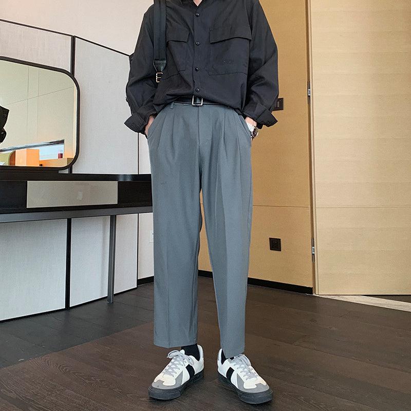 Cropped Loose Suit Pants