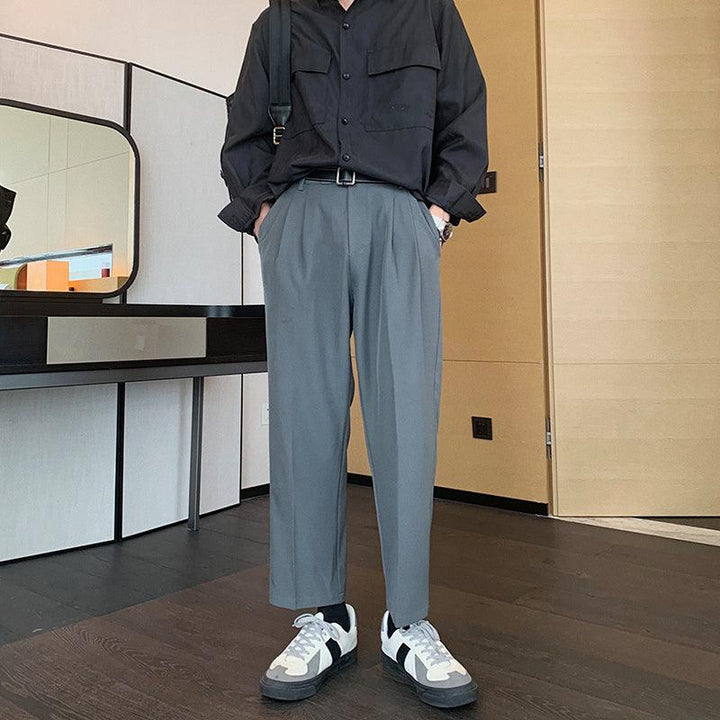 Cropped Loose Suit Pants