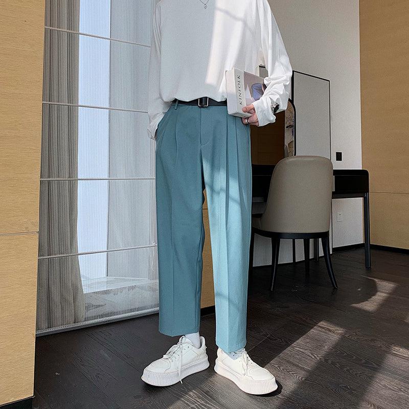 Cropped Loose Suit Pants