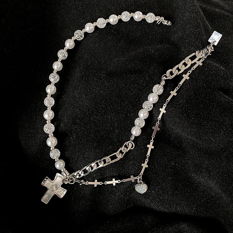 Cross Pearl Necklace