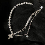 Cross Pearl Necklace