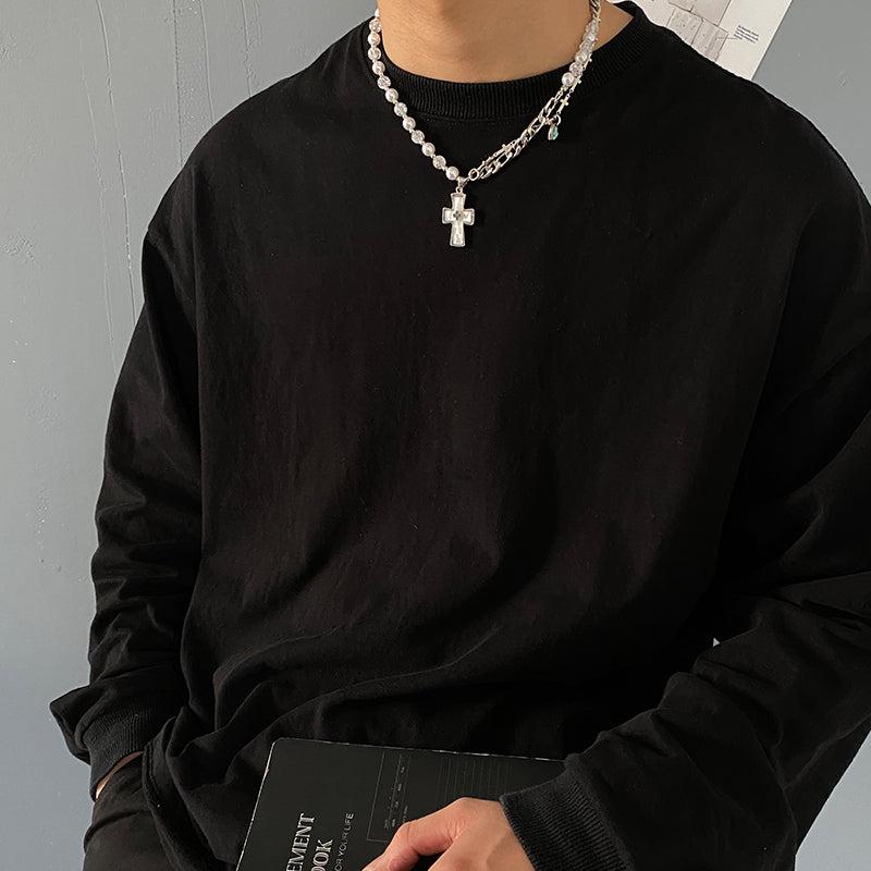 Cross Pearl Necklace