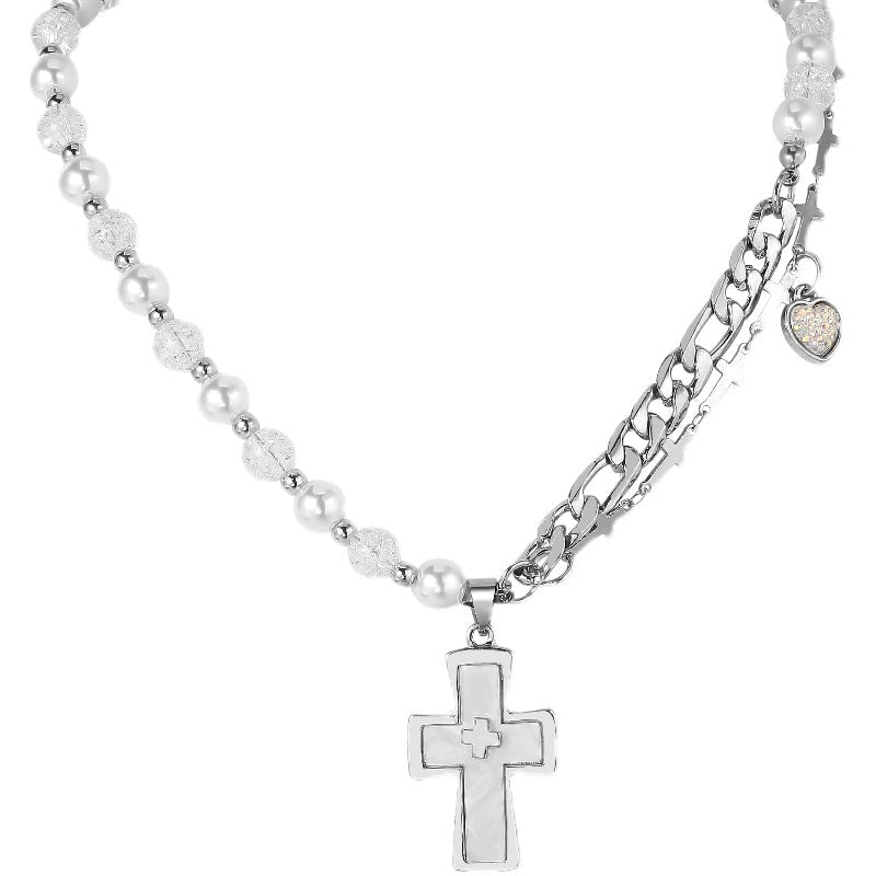 Cross Pearl Necklace