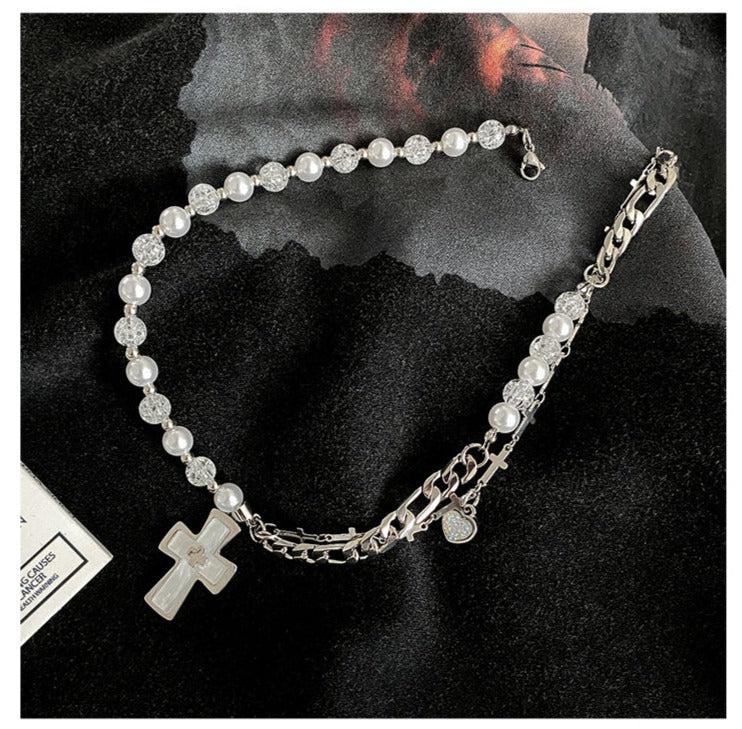 Cross Pearl Necklace