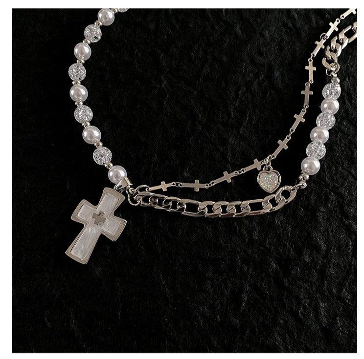 Cross Pearl Necklace