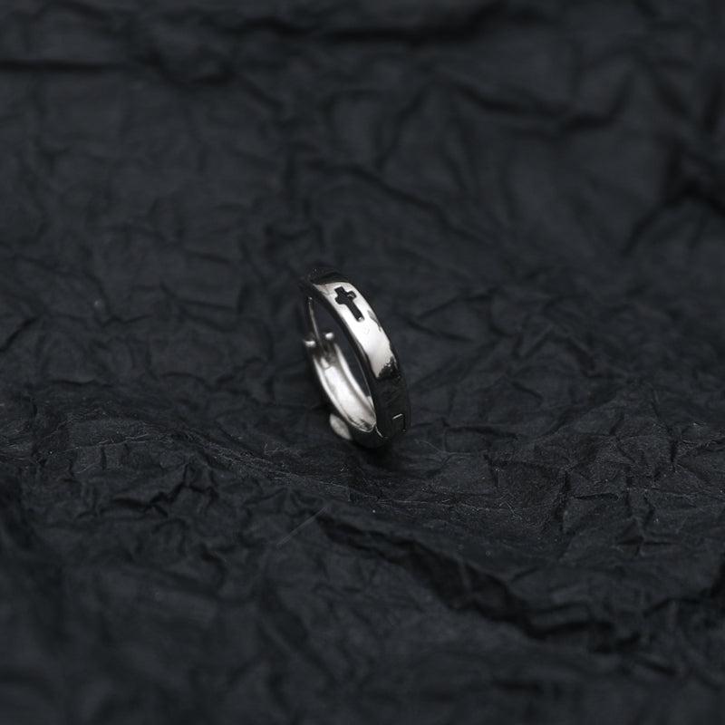 Cutout Cross Hoop Earrings