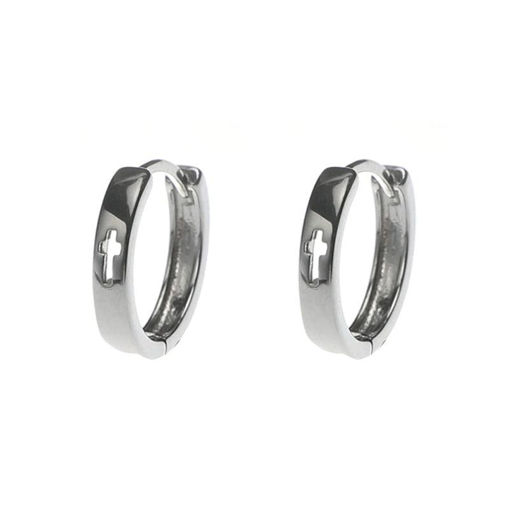Cutout Cross Hoop Earrings