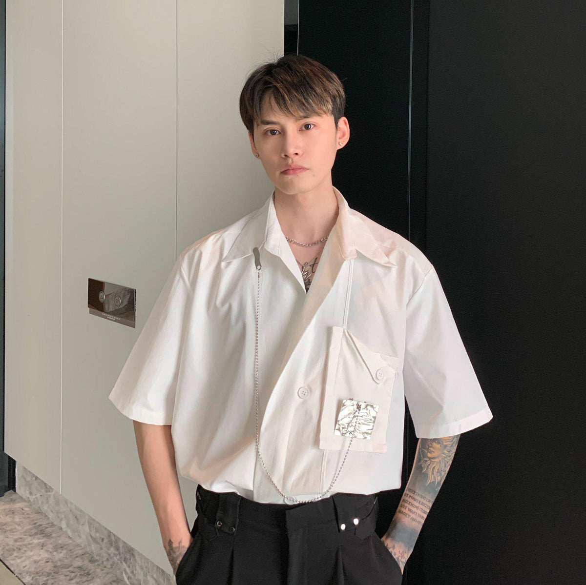 Detachable Metal Card Design Shirt