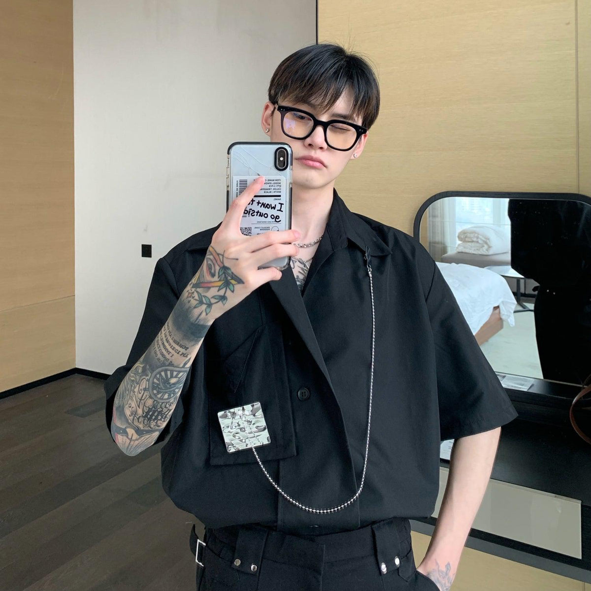 Detachable Metal Card Design Shirt