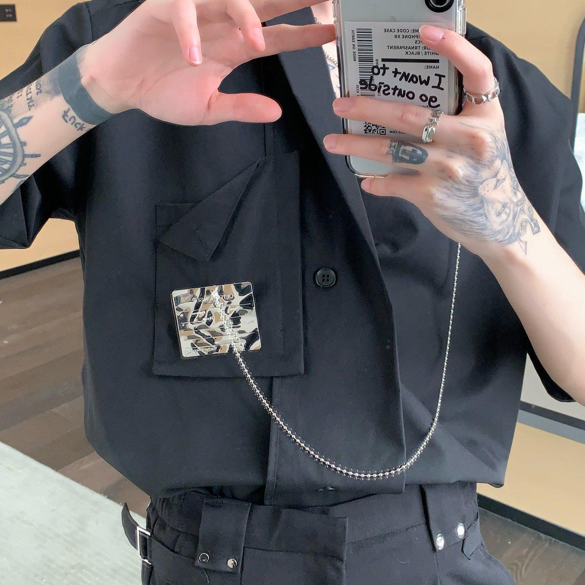 Detachable Metal Card Design Shirt