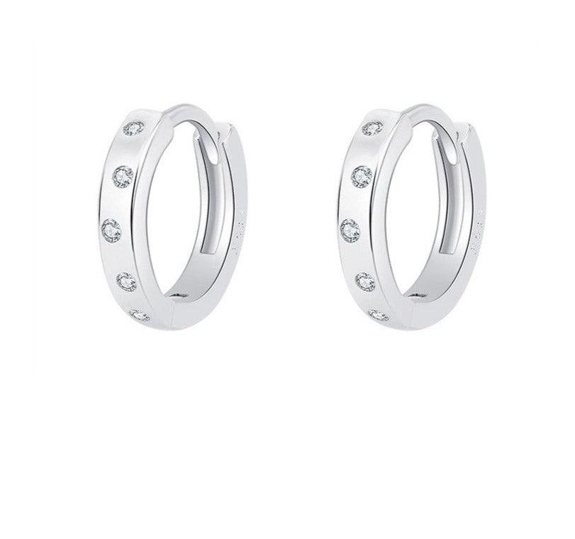 Diamond Buckle Hoop Earrings
