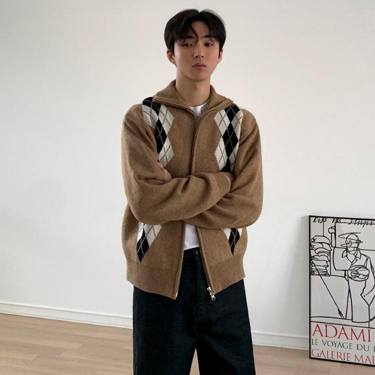 Diamond Lattice Knit Cardigan