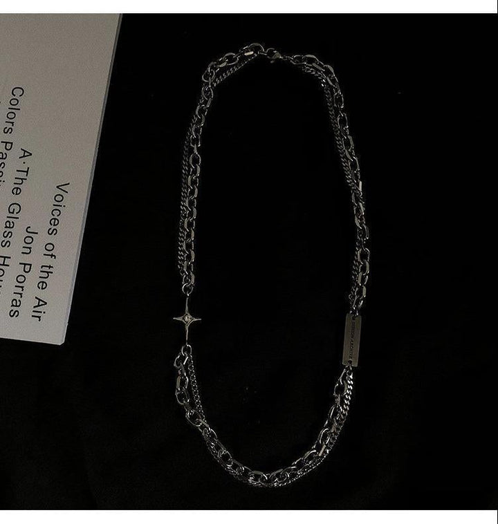 Double Chain Cross Necklace