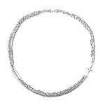 Double Chain Cross Necklace