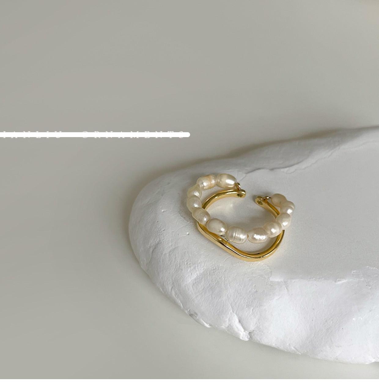 Double Layered Pearl Ring