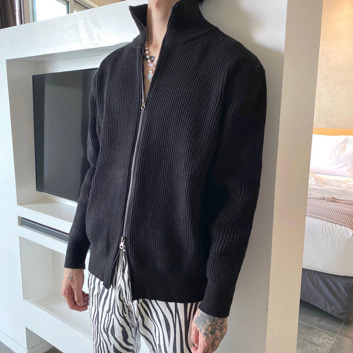Double Zipper Cardigan Jacket