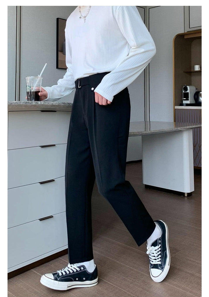 Drape Wide-Leg Pants With Belt