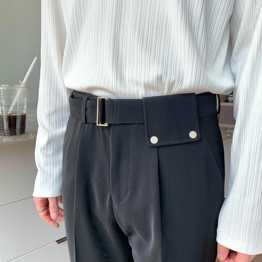 Drape Wide-Leg Pants With Belt