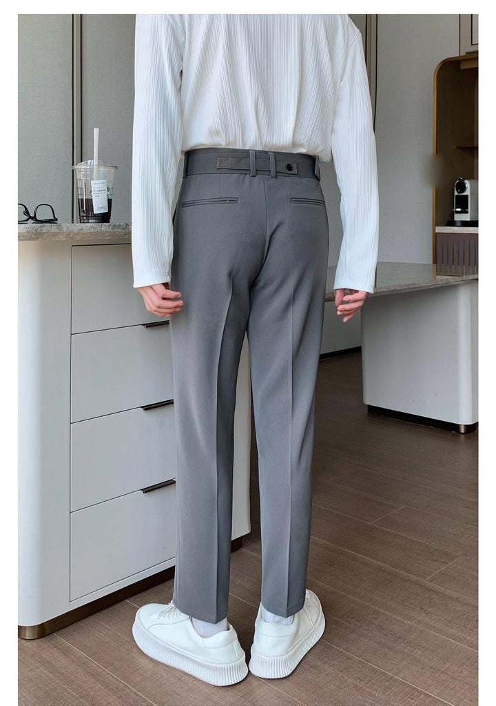 Drape Wide-Leg Pants With Belt