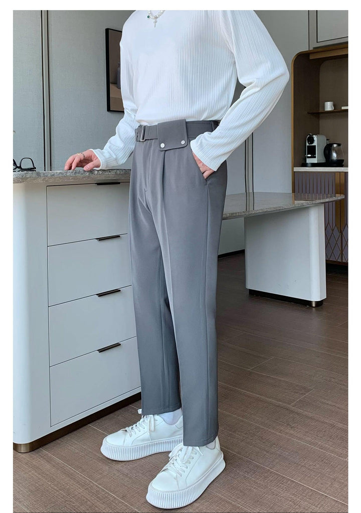 Drape Wide-Leg Pants With Belt