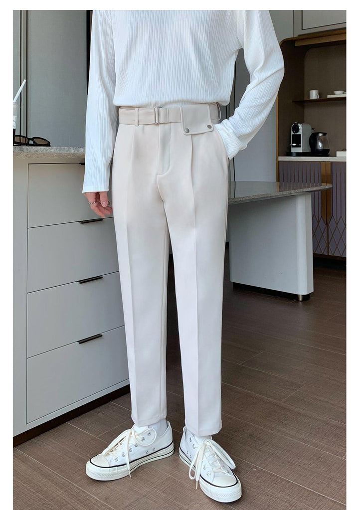 Drape Wide-Leg Pants With Belt
