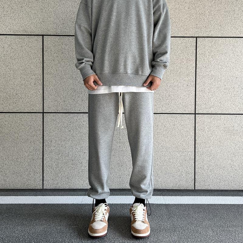 Drawstring Crotch Beam Pants Plus Velvet