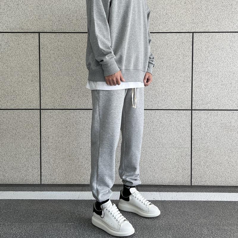 Drawstring Crotch Beam Pants Plus Velvet