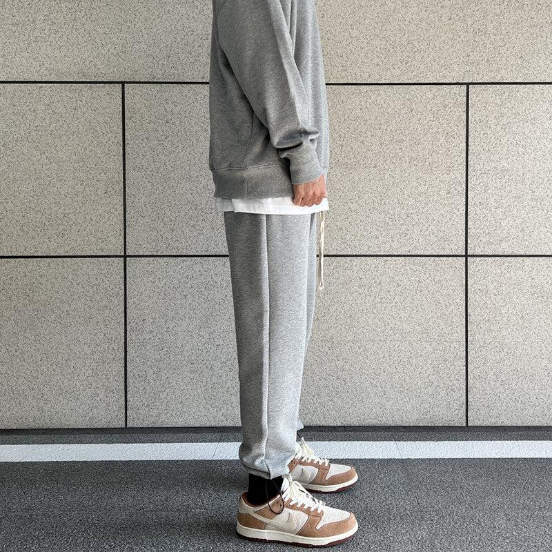 Drawstring Crotch Beam Pants Plus Velvet