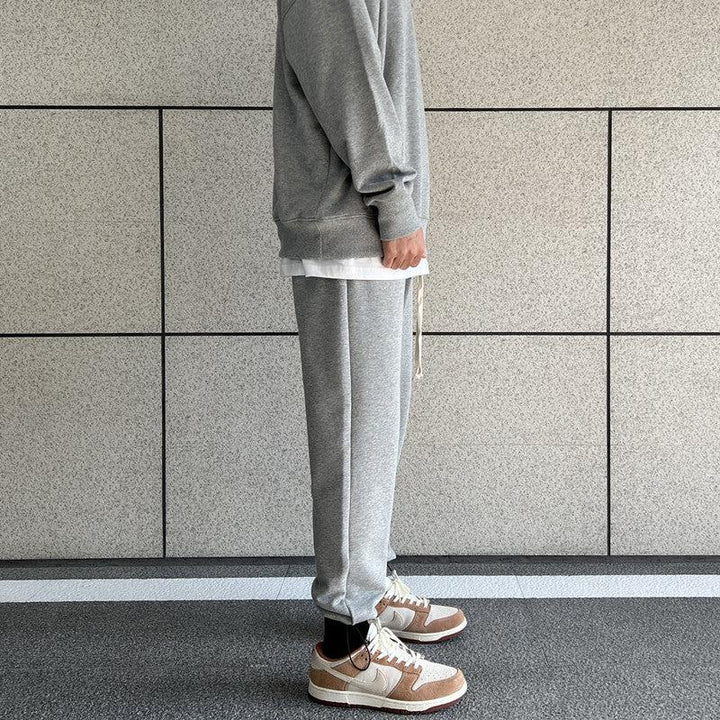 Drawstring Crotch Beam Pants Plus Velvet