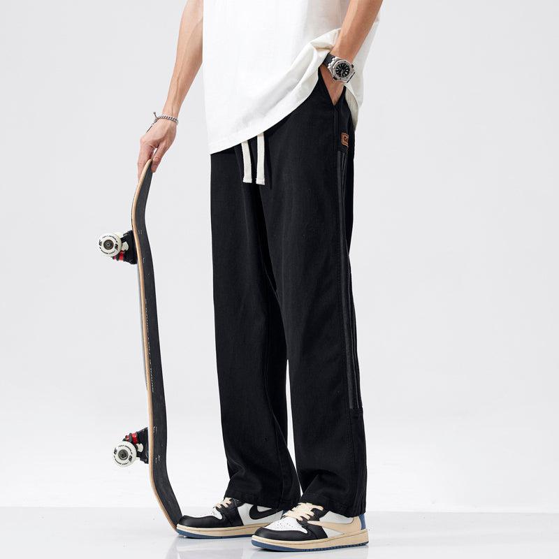 Drawstring Elastic Side Striped Jeans