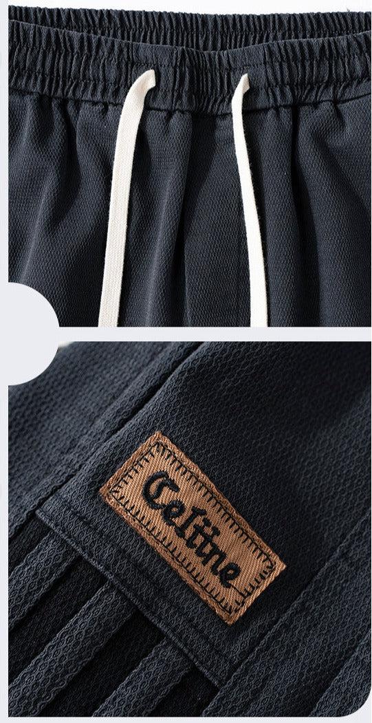 Drawstring Elastic Side Striped Jeans