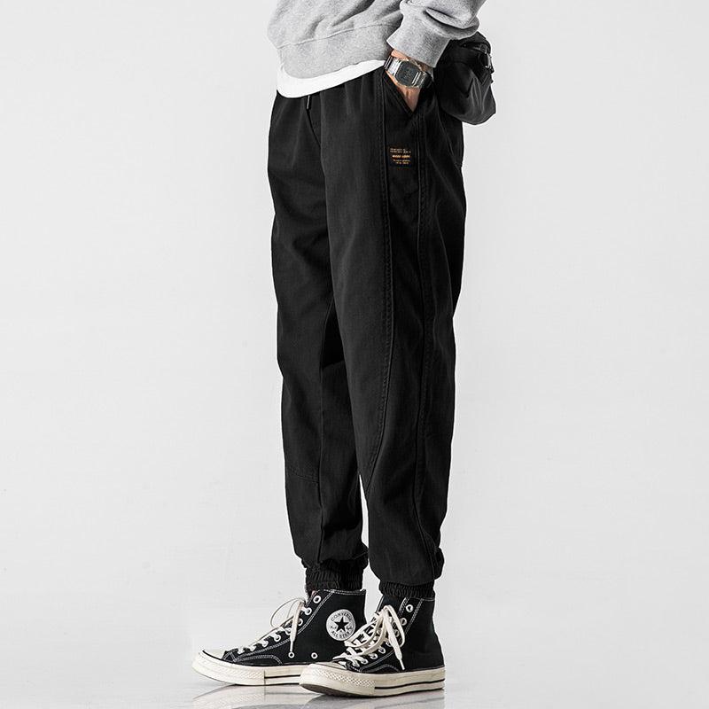 Drawstring Elastic Waist Beam Pants