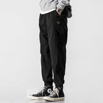 Drawstring Elastic Waist Beam Pants