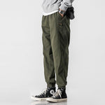 Drawstring Elastic Waist Beam Pants