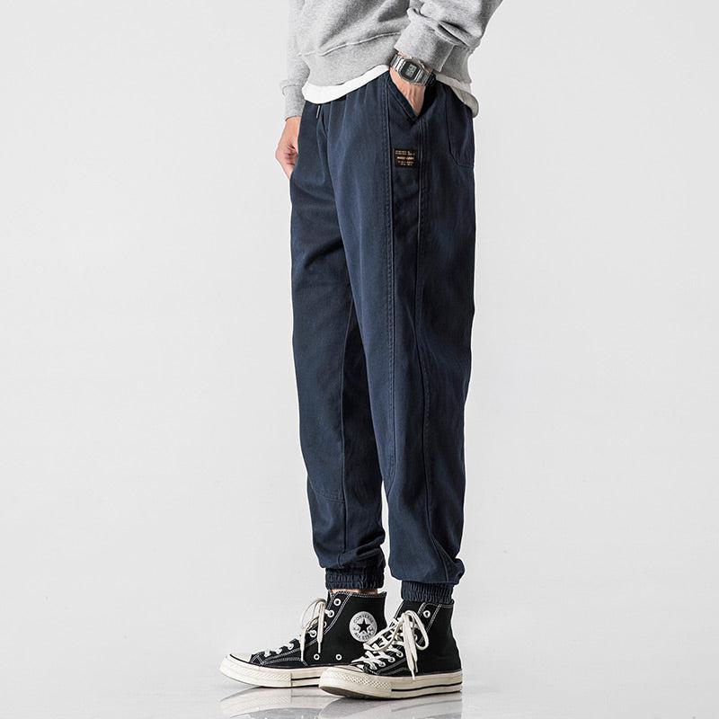 Drawstring Elastic Waist Beam Pants