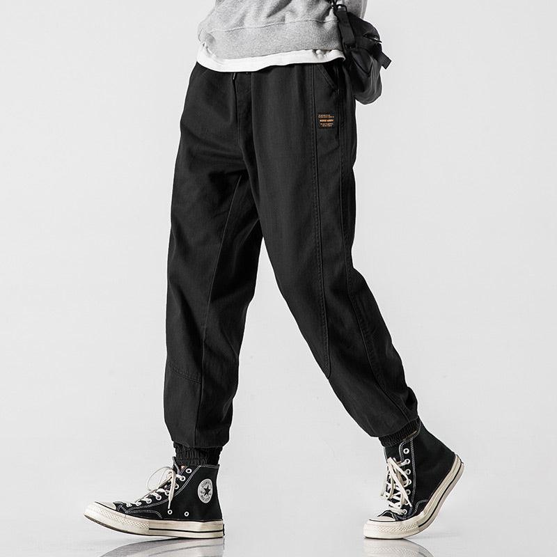 Drawstring Elastic Waist Beam Pants