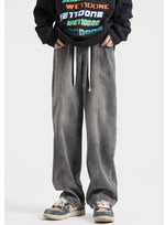Drawstring Unisex Elastic Waist Jeans