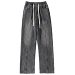 Drawstring Unisex Elastic Waist Jeans