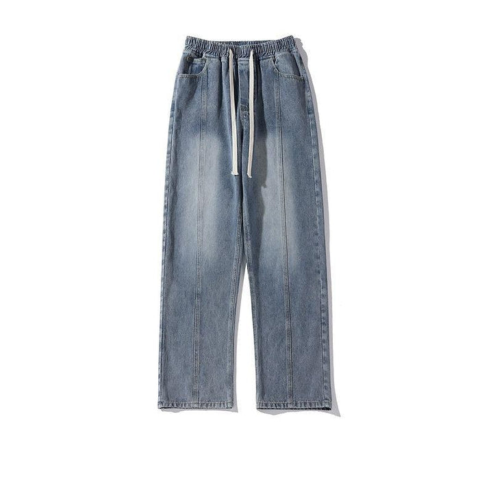 Drawstring Unisex Elastic Waist Jeans