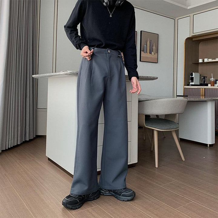 Drawstring Wide-leg Dress Pants