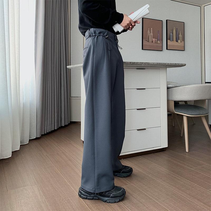Drawstring Wide-leg Dress Pants