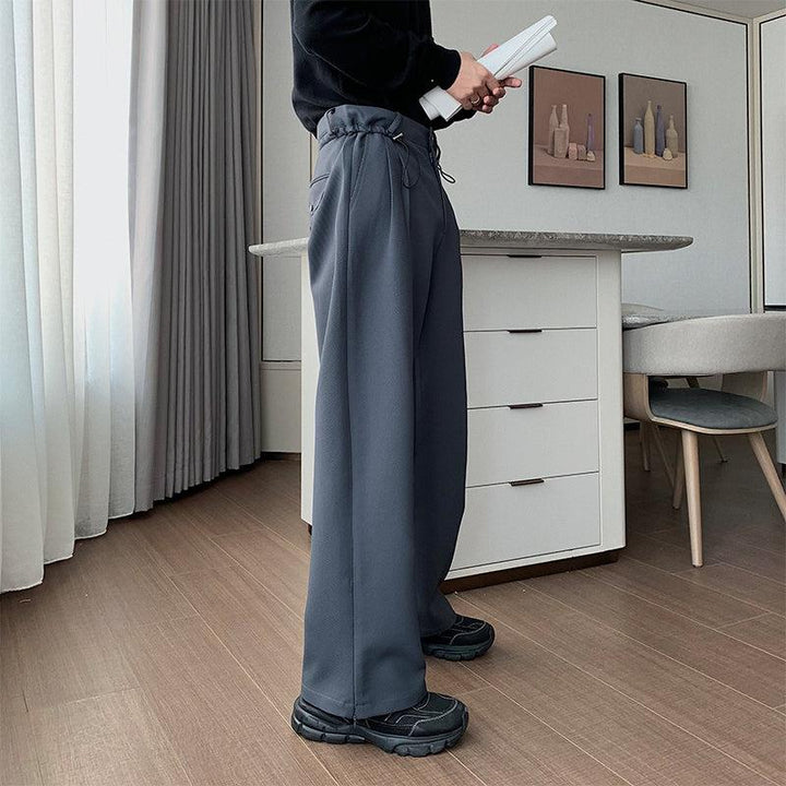 Drawstring Wide-leg Dress Pants